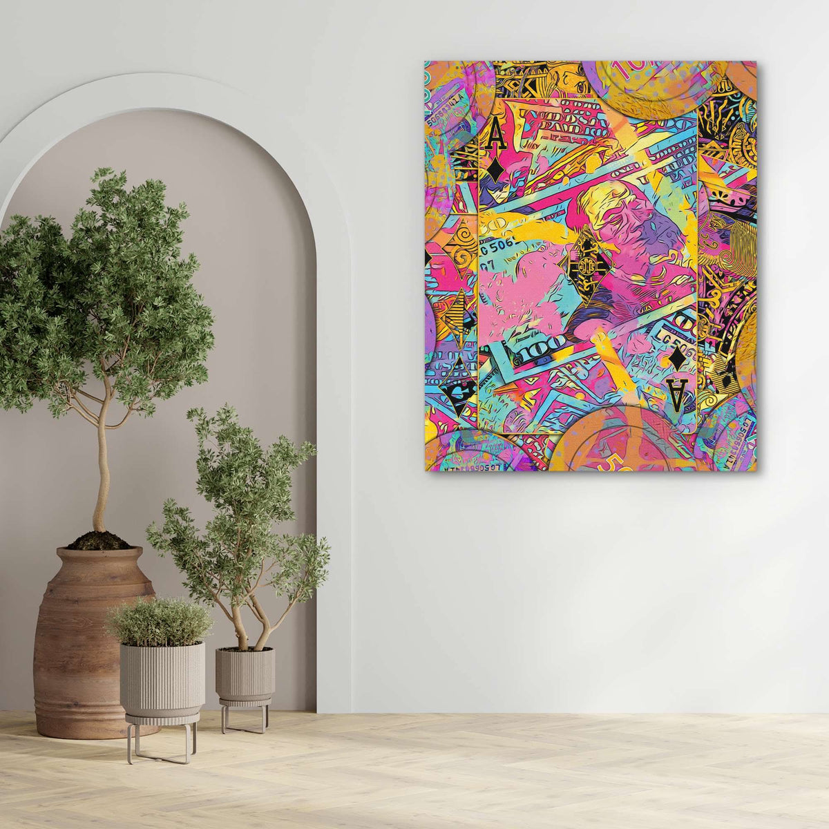 Pink Ace of Diamonds - Luxury Wall Art