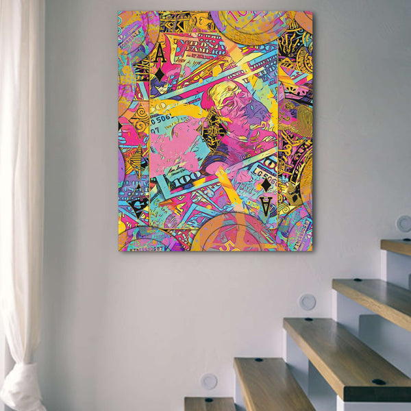Pink Ace of Diamonds in a room
