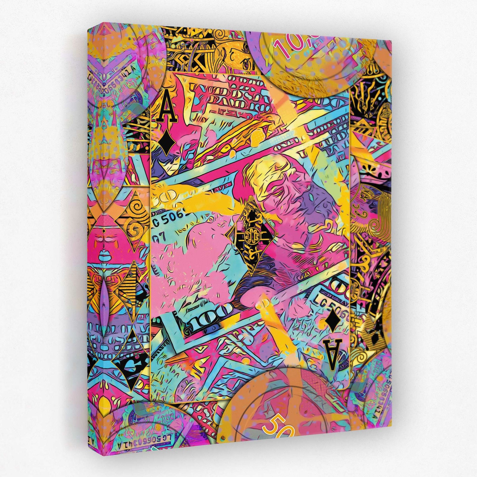 Pink Ace of Diamonds - Luxury Wall Art