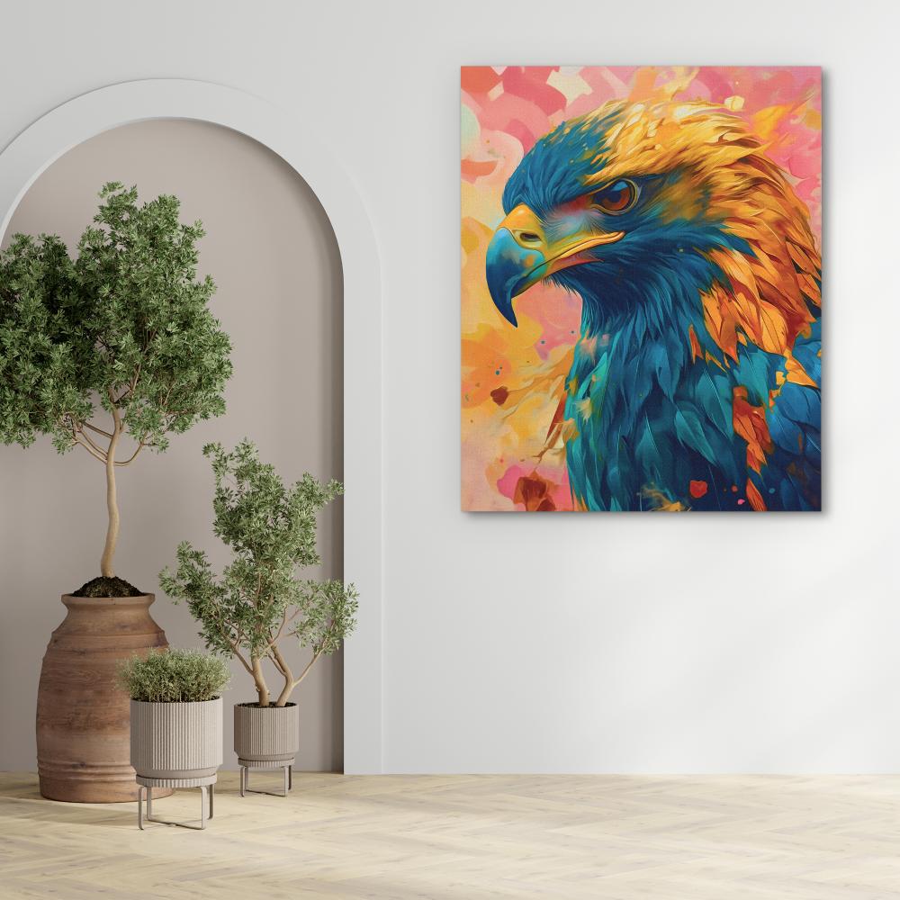Pink and Gold Eagle - Luxury Wall Art