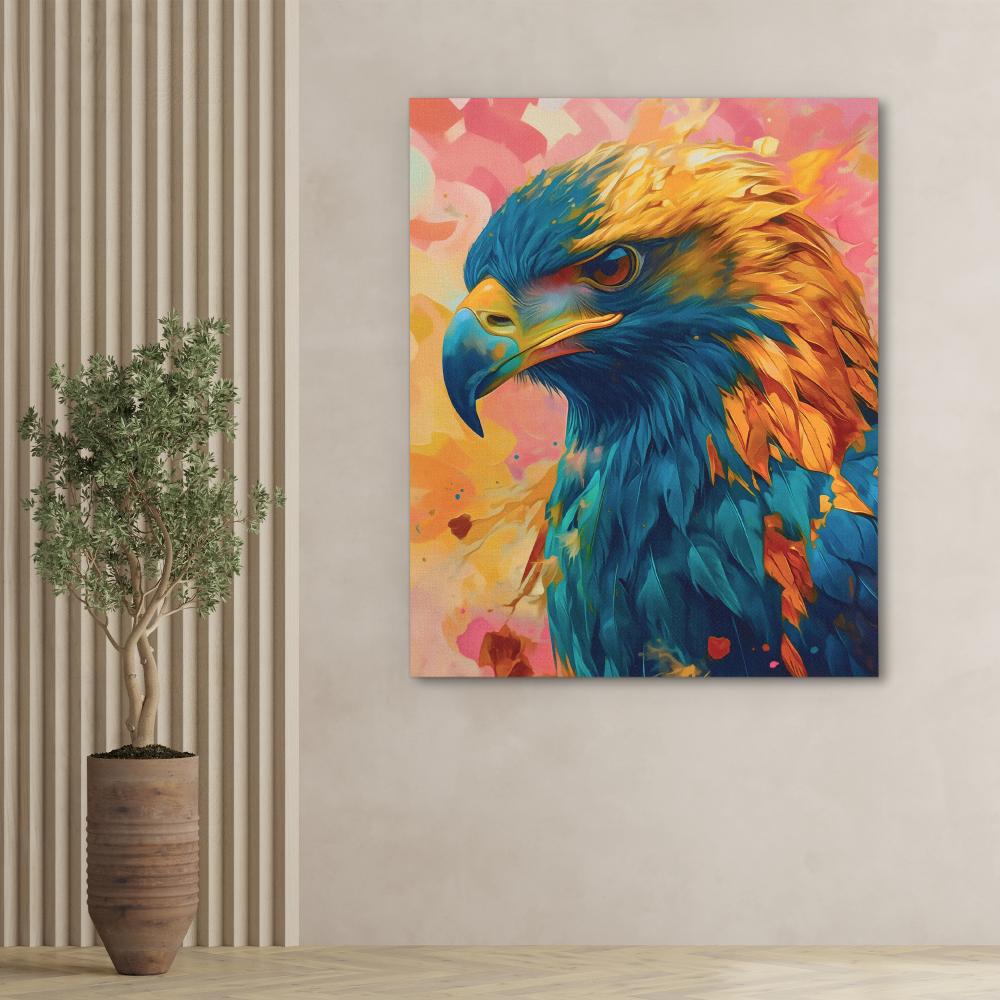 Pink and Gold Eagle - Luxury Wall Art