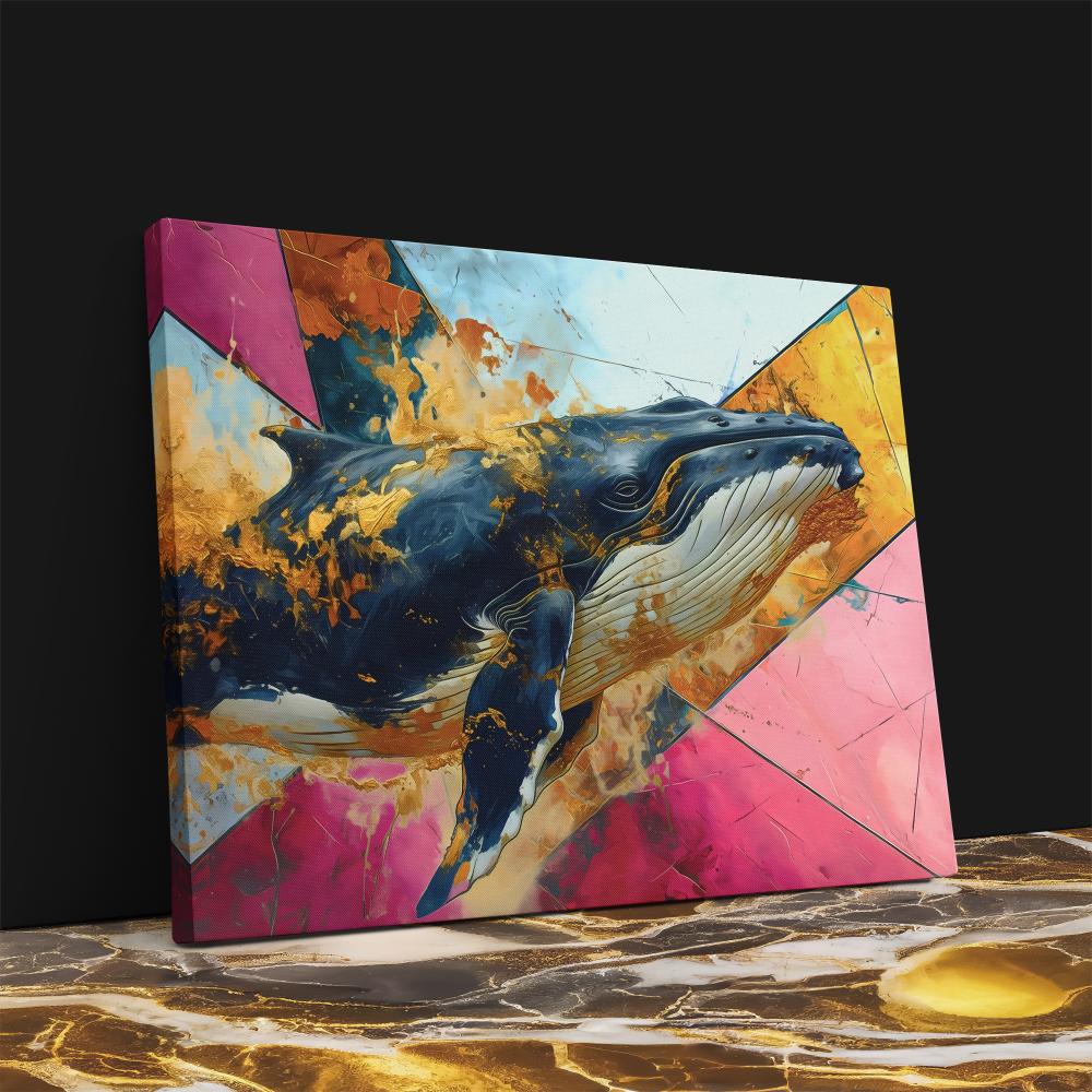 Pink Blue Whale - Luxury Wall Art