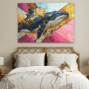 Pink Blue Whale - Luxury Wall Art