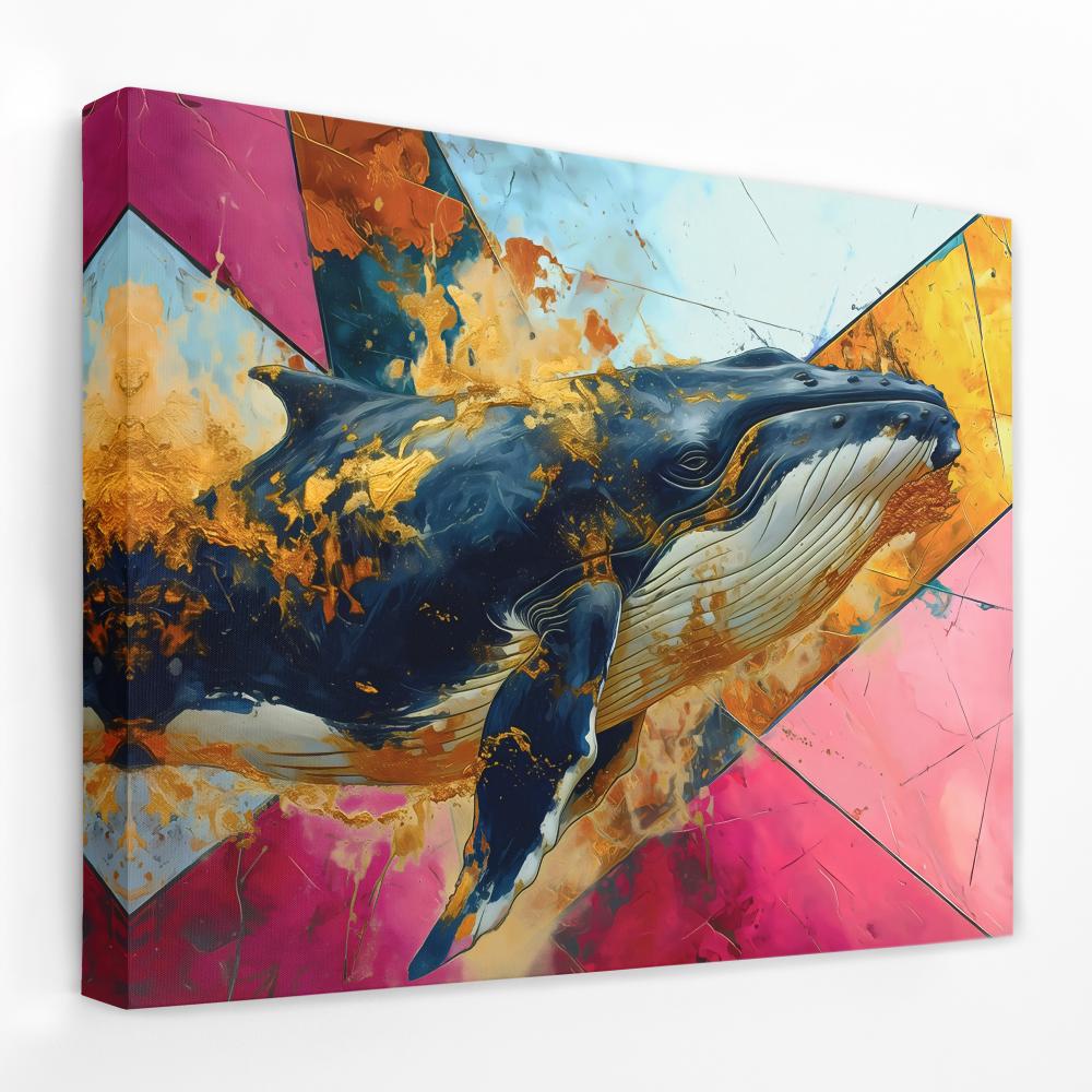 Pink Blue Whale - Luxury Wall Art