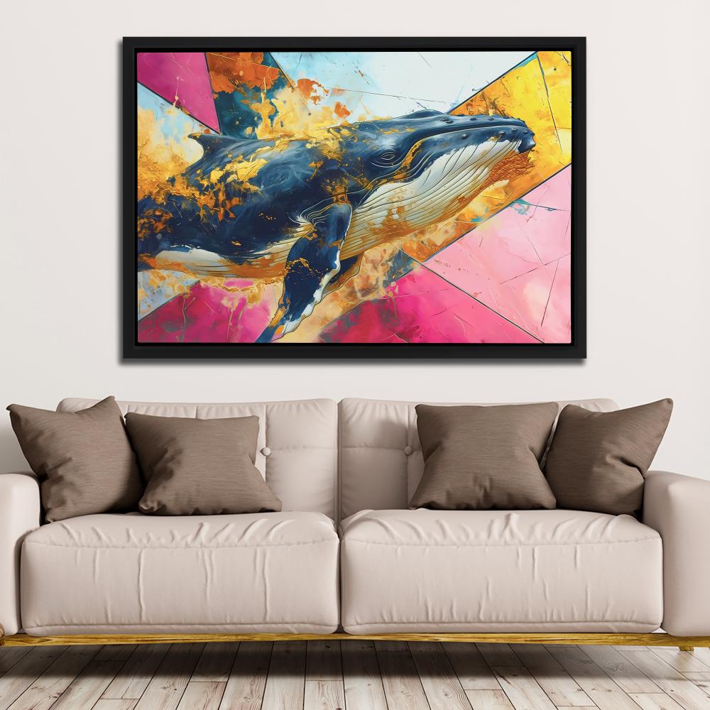 Pink Blue Whale - Luxury Wall Art