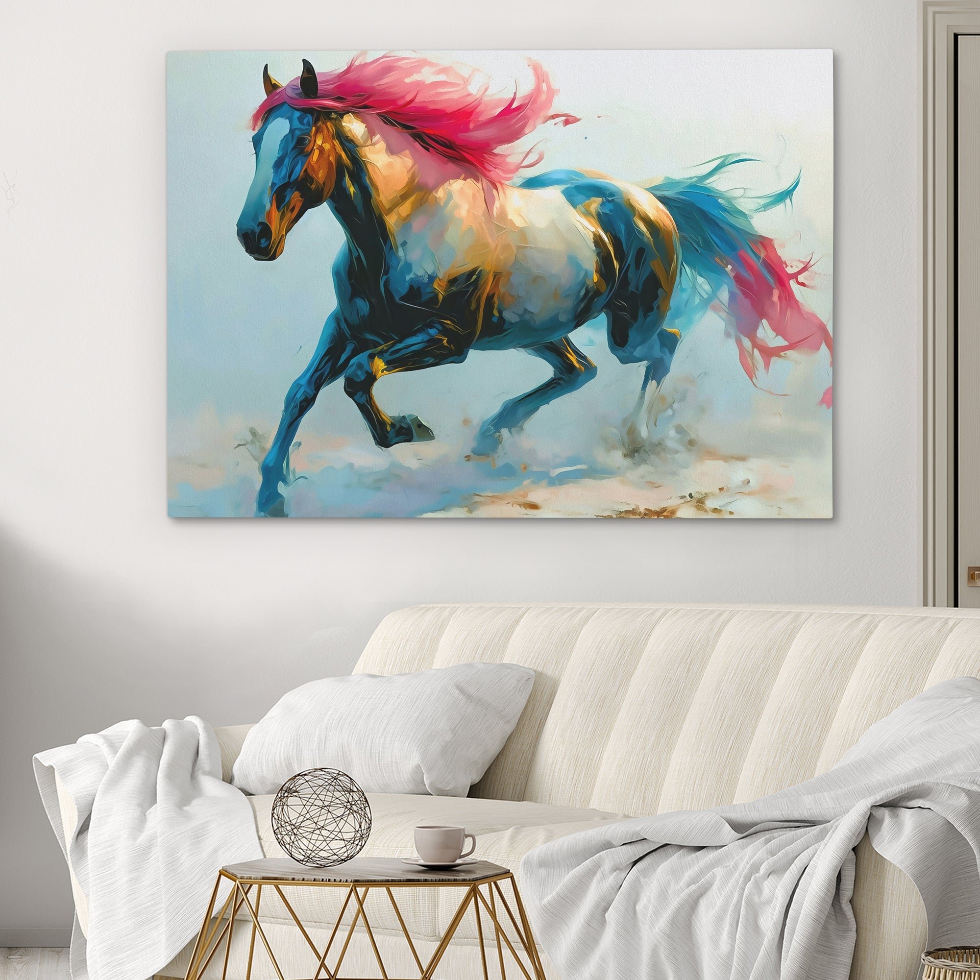 Pink Haired Stallion - Luxury Wall Art