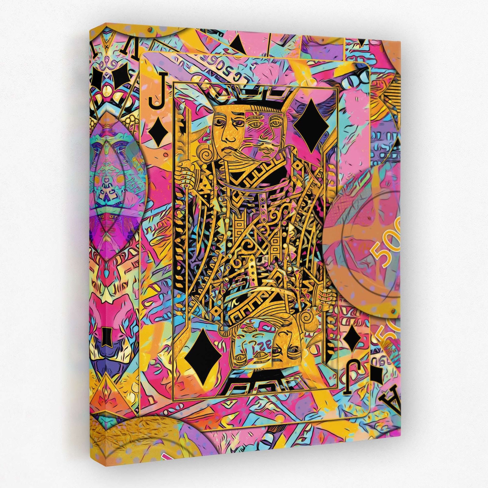 Pink Jack of Diamonds - Best Sellers Canvas Wall Art