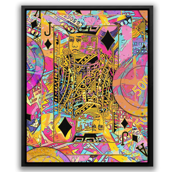 Pink Jack of Diamonds in a room