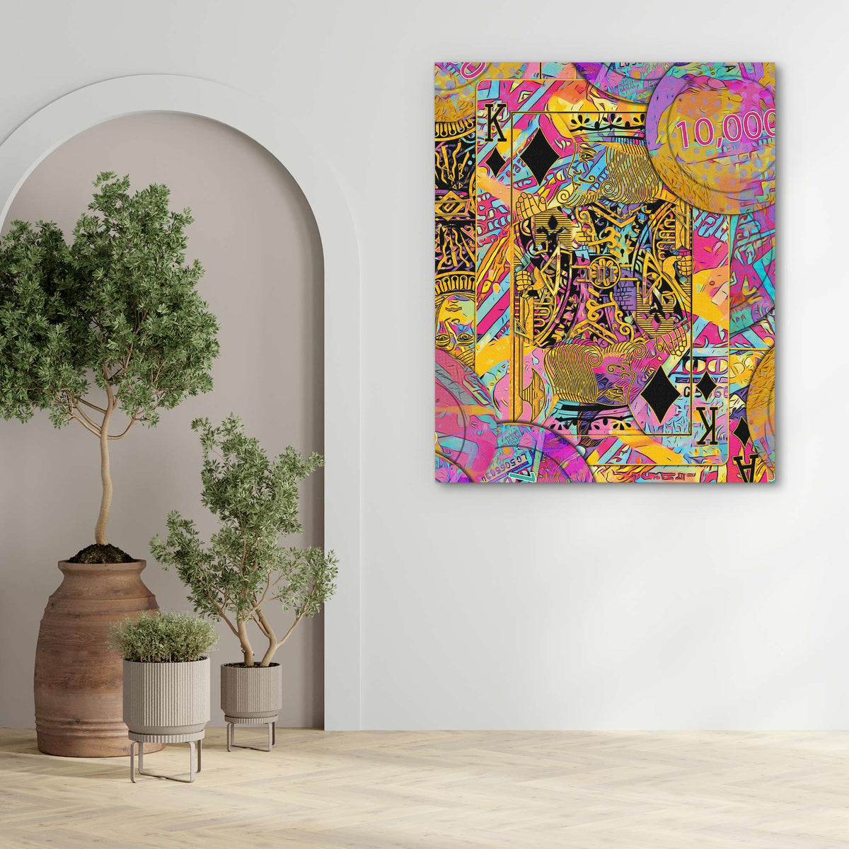 Pink King of Diamonds - Luxury Wall Art