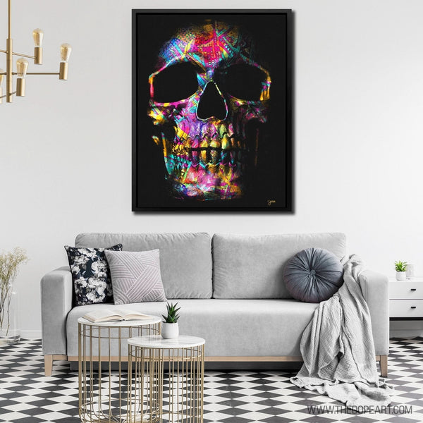 Pink Money Skull in a room