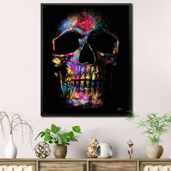 Pink Money Skull in a room