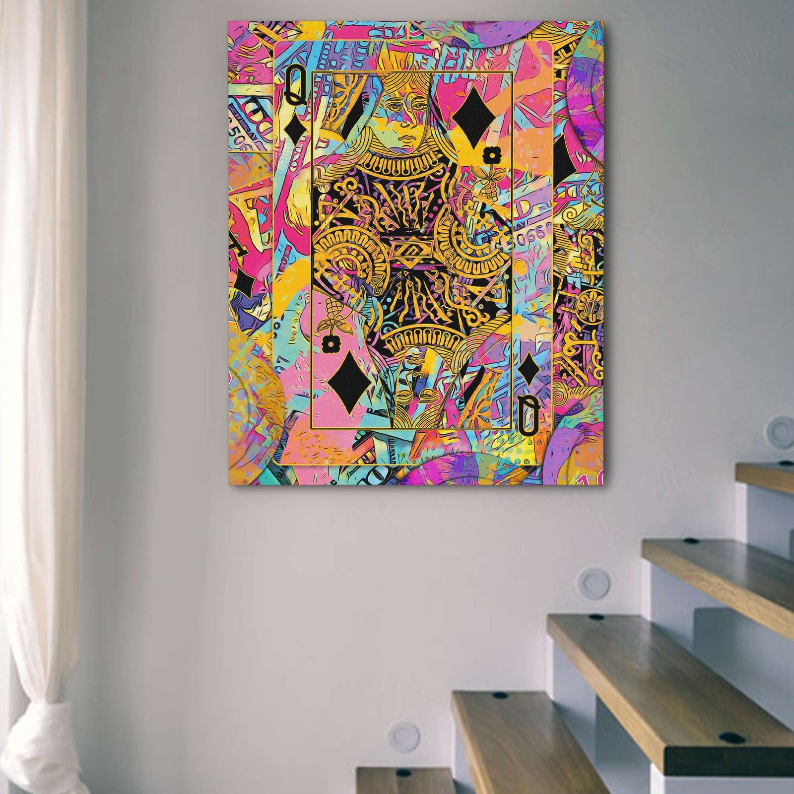 Pink Queen of Diamonds - Luxury Wall Art
