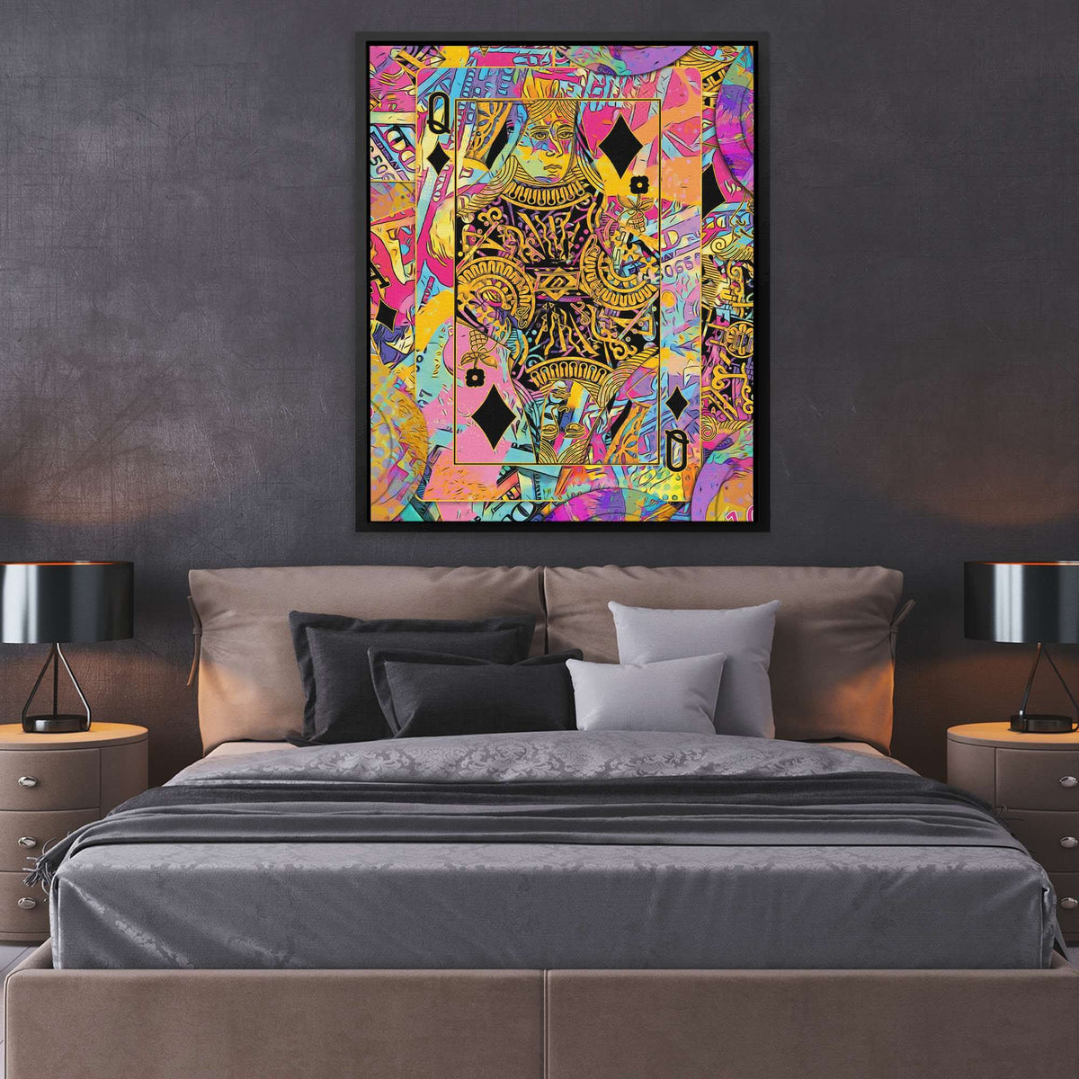 Pink Queen of Diamonds - Luxury Wall Art