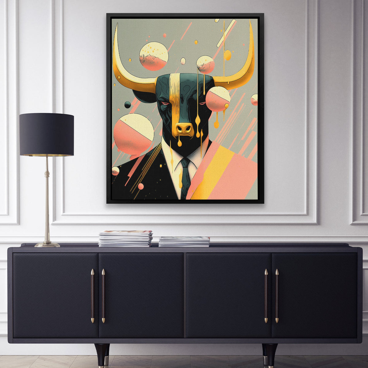 Pink Raining Bull - Luxury Wall Art