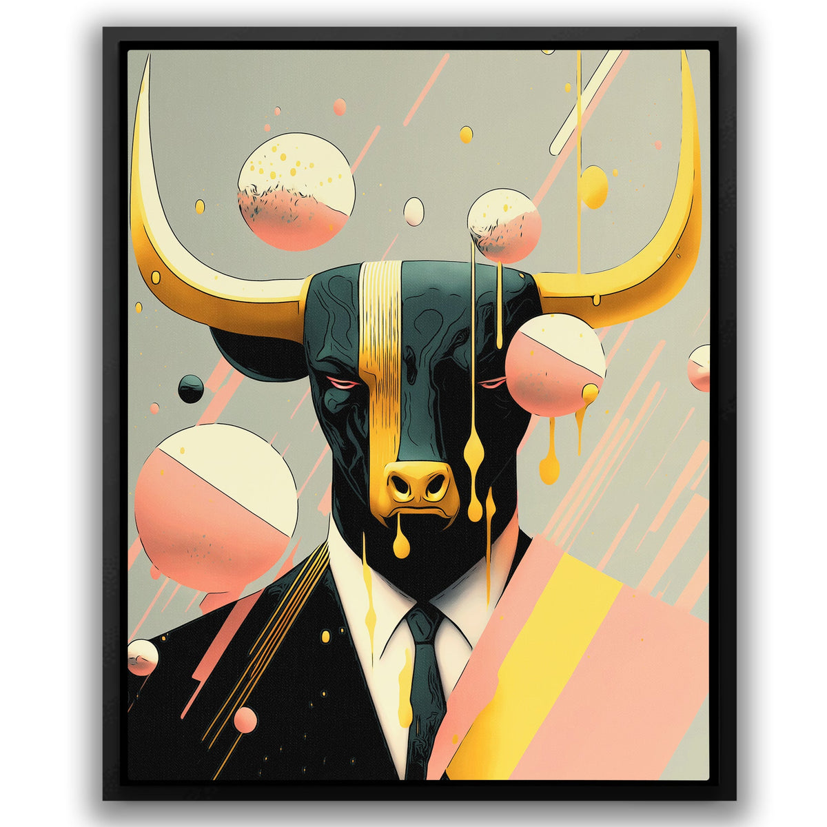 Pink Raining Bull - Luxury Wall Art