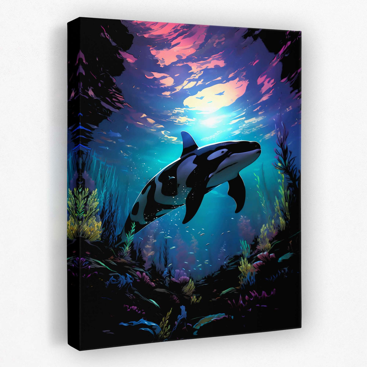 Pink Sunset Whale - Luxury Wall Art