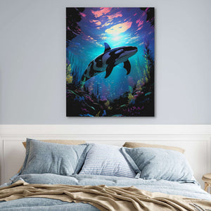 Pink Sunset Whale - Luxury Wall Art