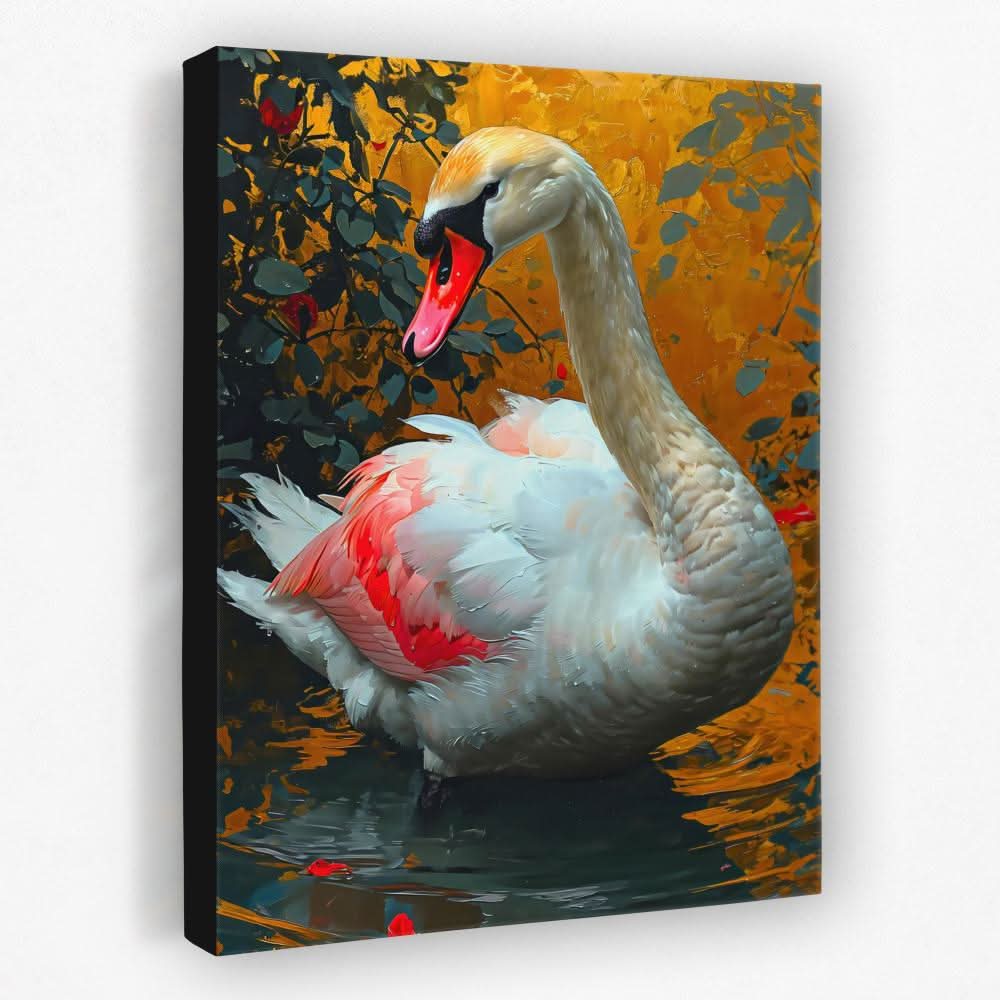 Pink Swan - Animals Canvas Wall Art