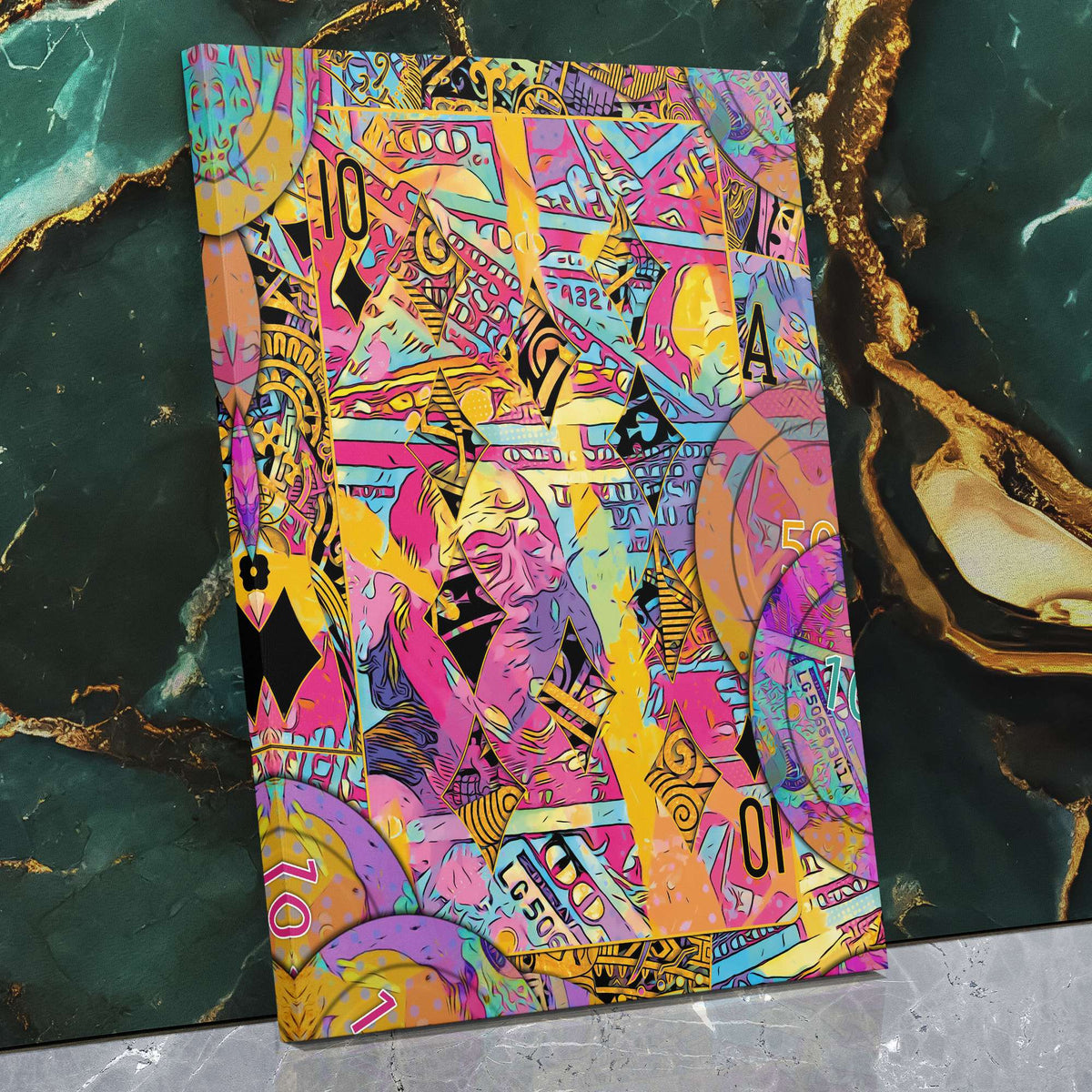 Pink Ten of Diamonds - Luxury Wall Art