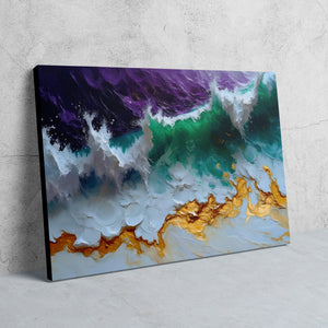 Purple Gold Waves - Luxury Wall Art