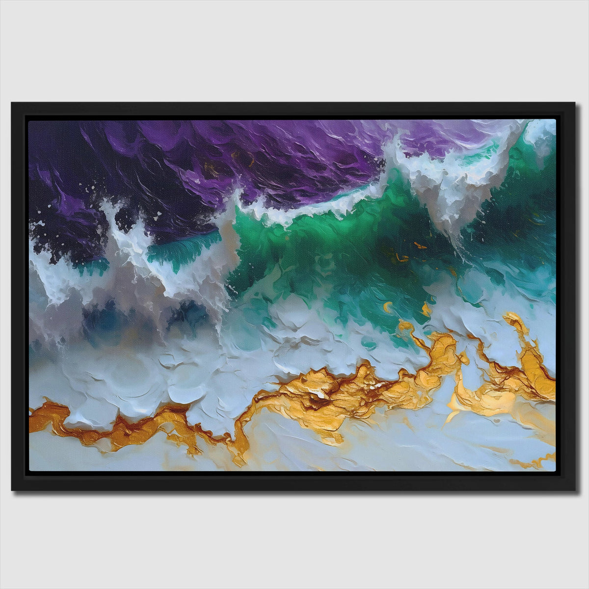 Purple Gold Waves - Luxury Wall Art