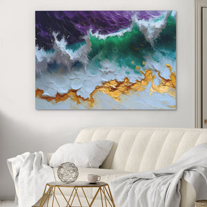 Purple Gold Waves - Luxury Wall Art