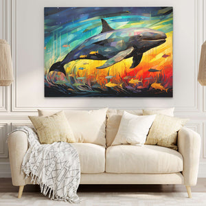 Rainbow Grey Whale - Luxury Wall Art