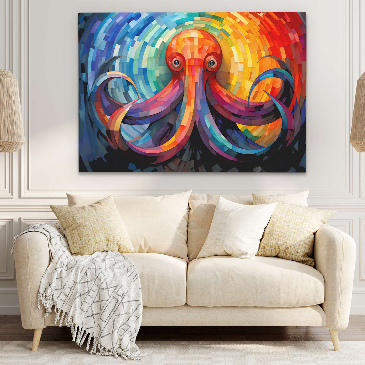 Rainbow Octopus - Luxury Wall Art