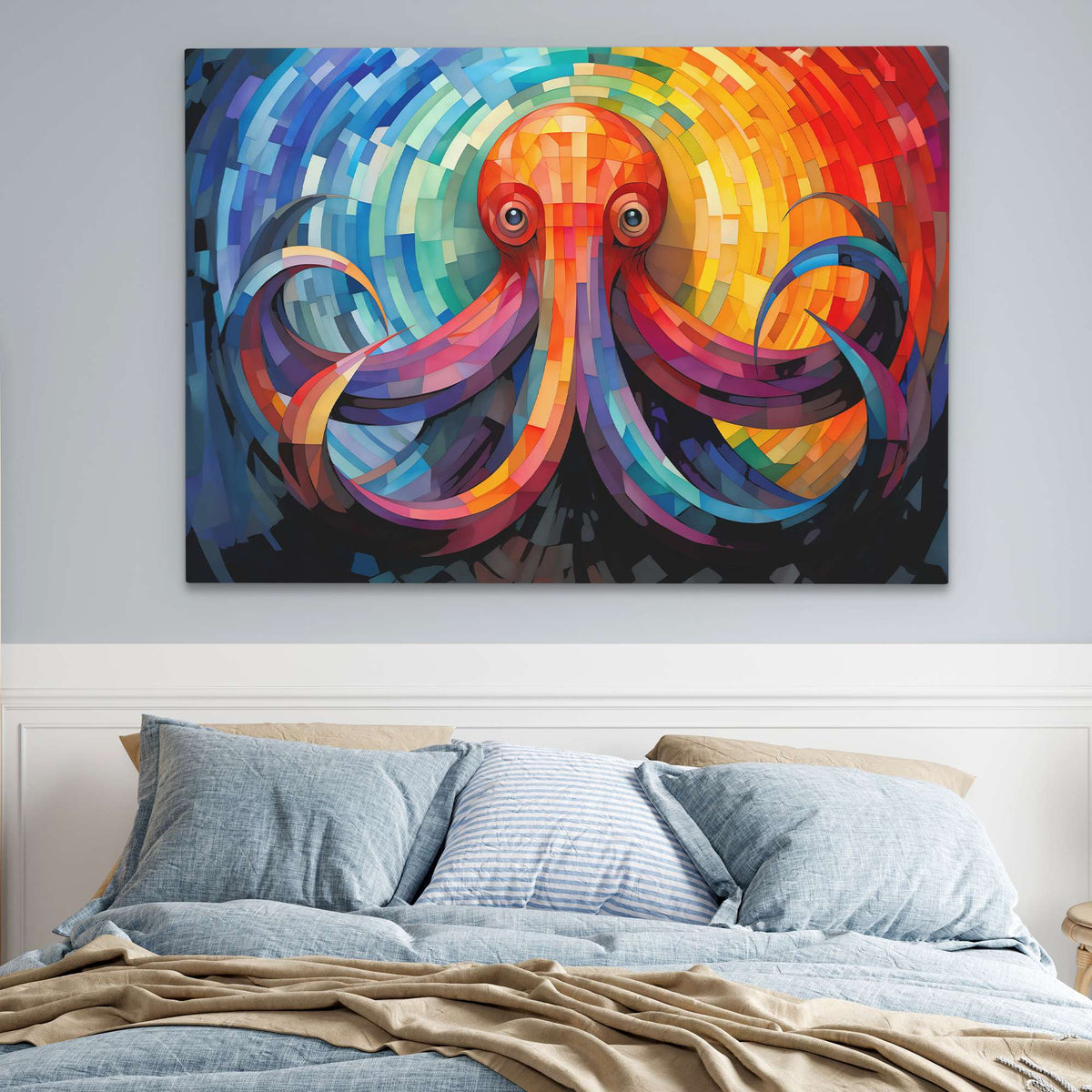 Rainbow Octopus - Luxury Wall Art