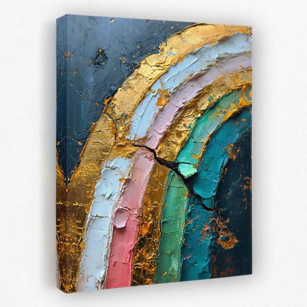 Rainbow Pastels - Textured Abstract Canvas Art - Luxury Wall Art