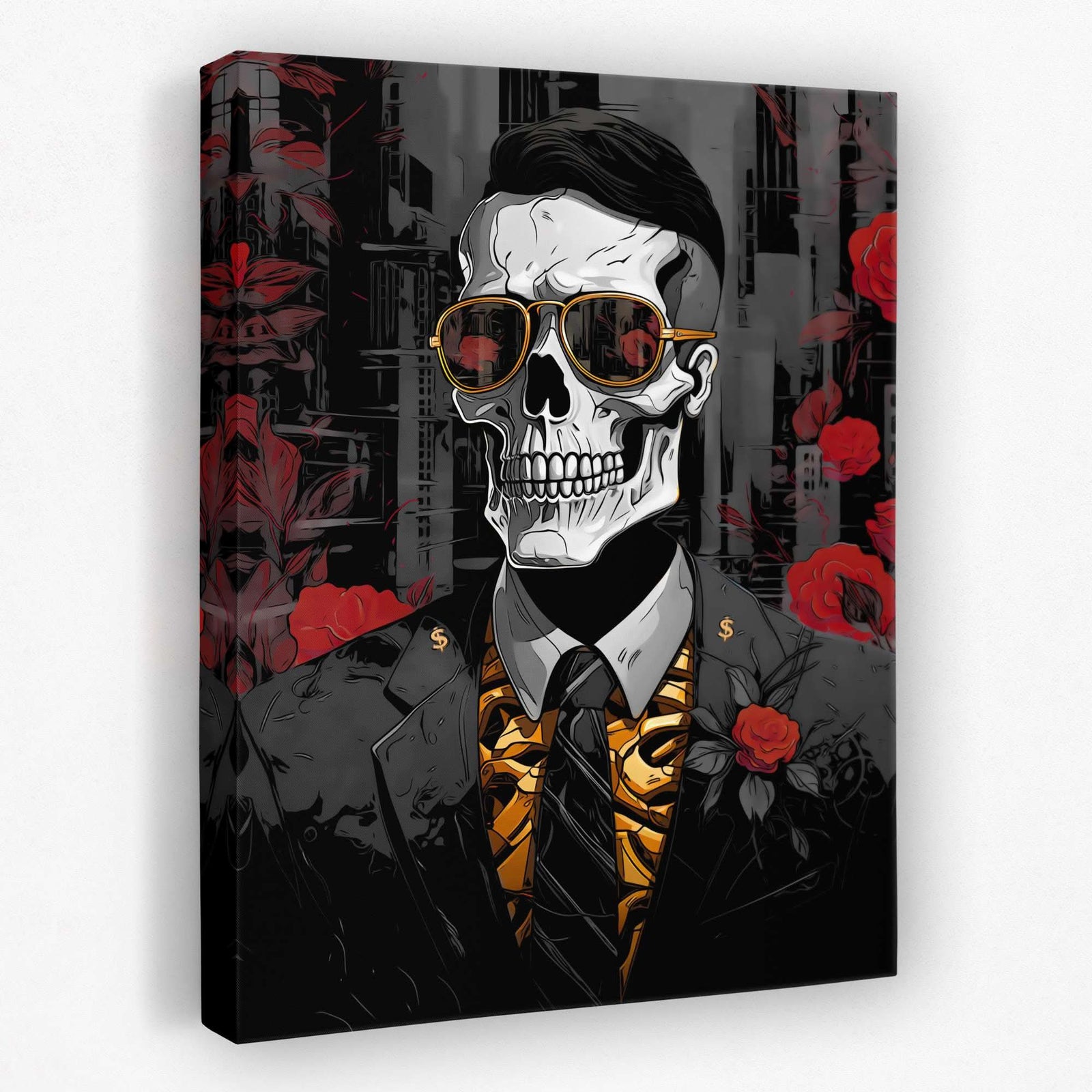 Red Rose Skull - Luxury Wall Art
