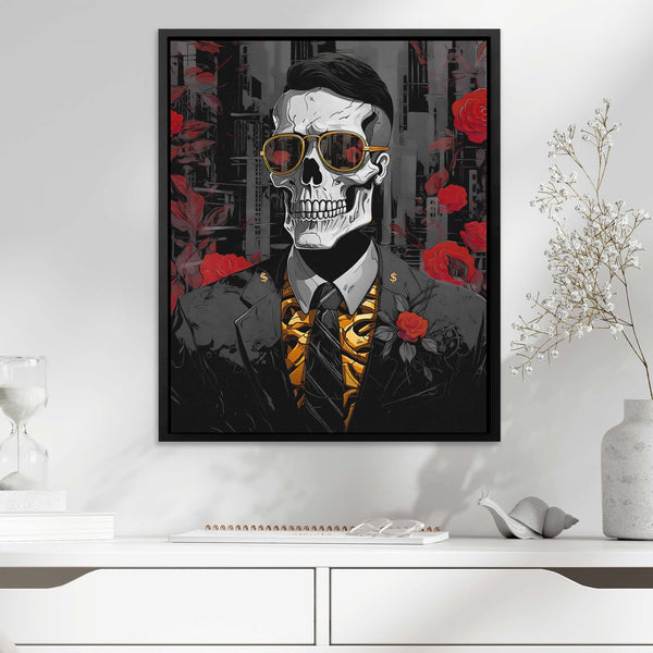Red Rose Skull in a room