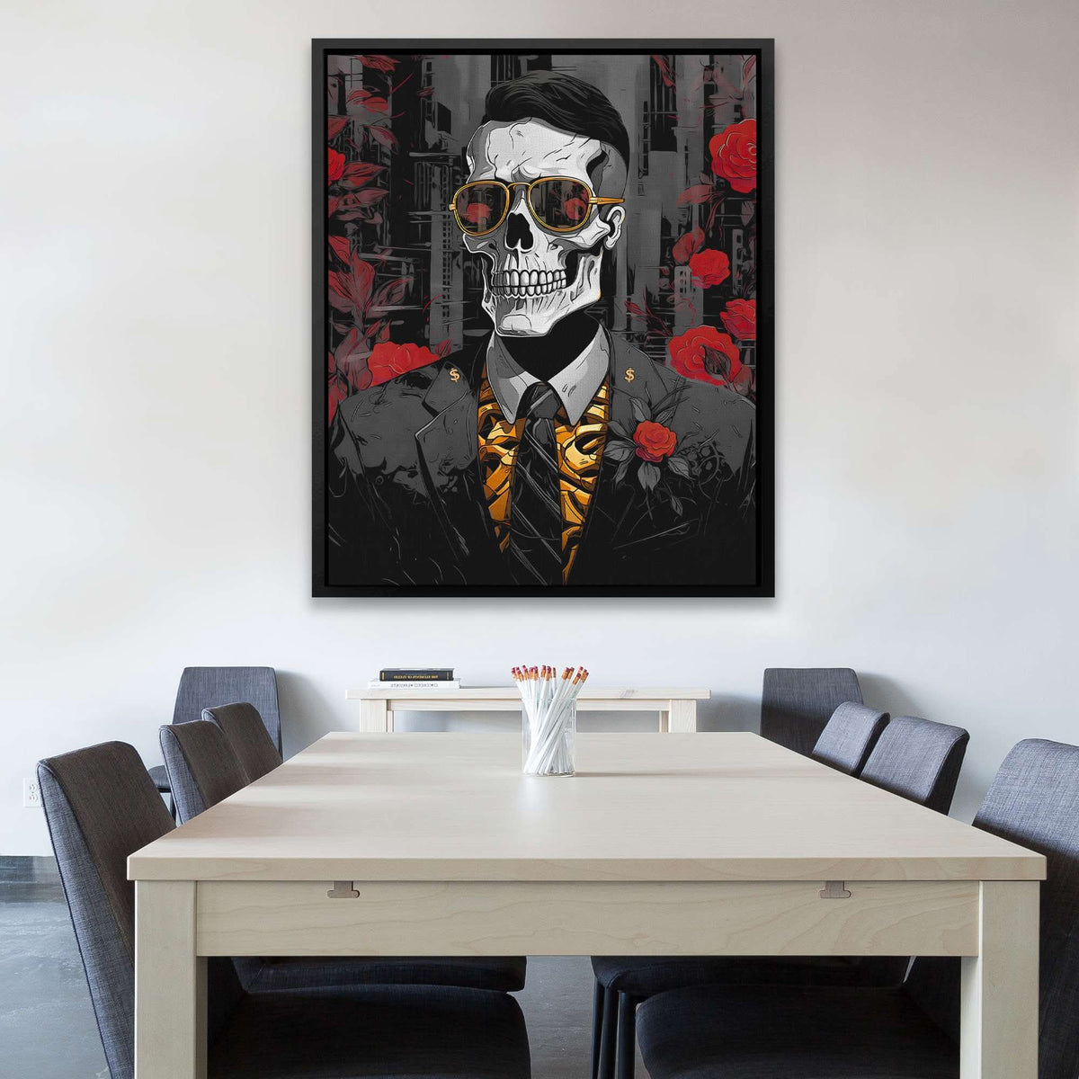 Red Rose Skull - Luxury Wall Art