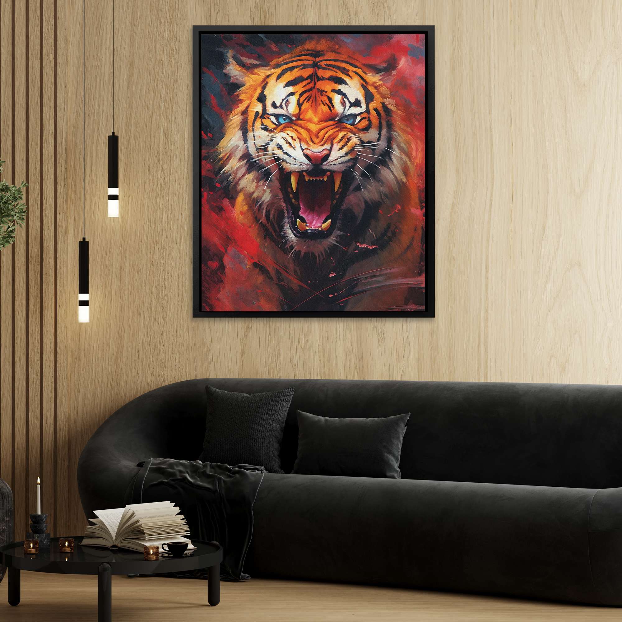 large framed wall art tiger
