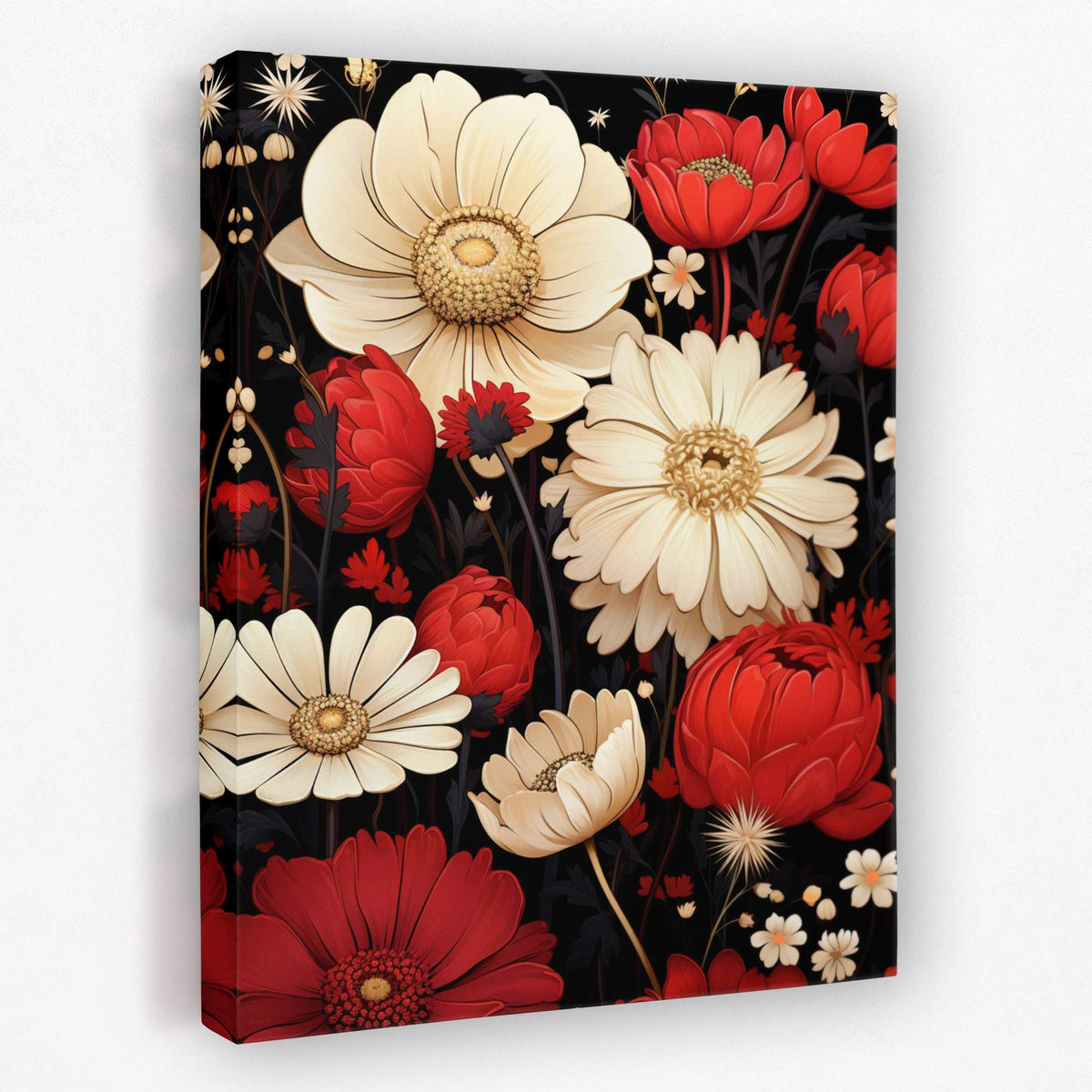 Red White Blooming Flowers - Luxury Wall Art