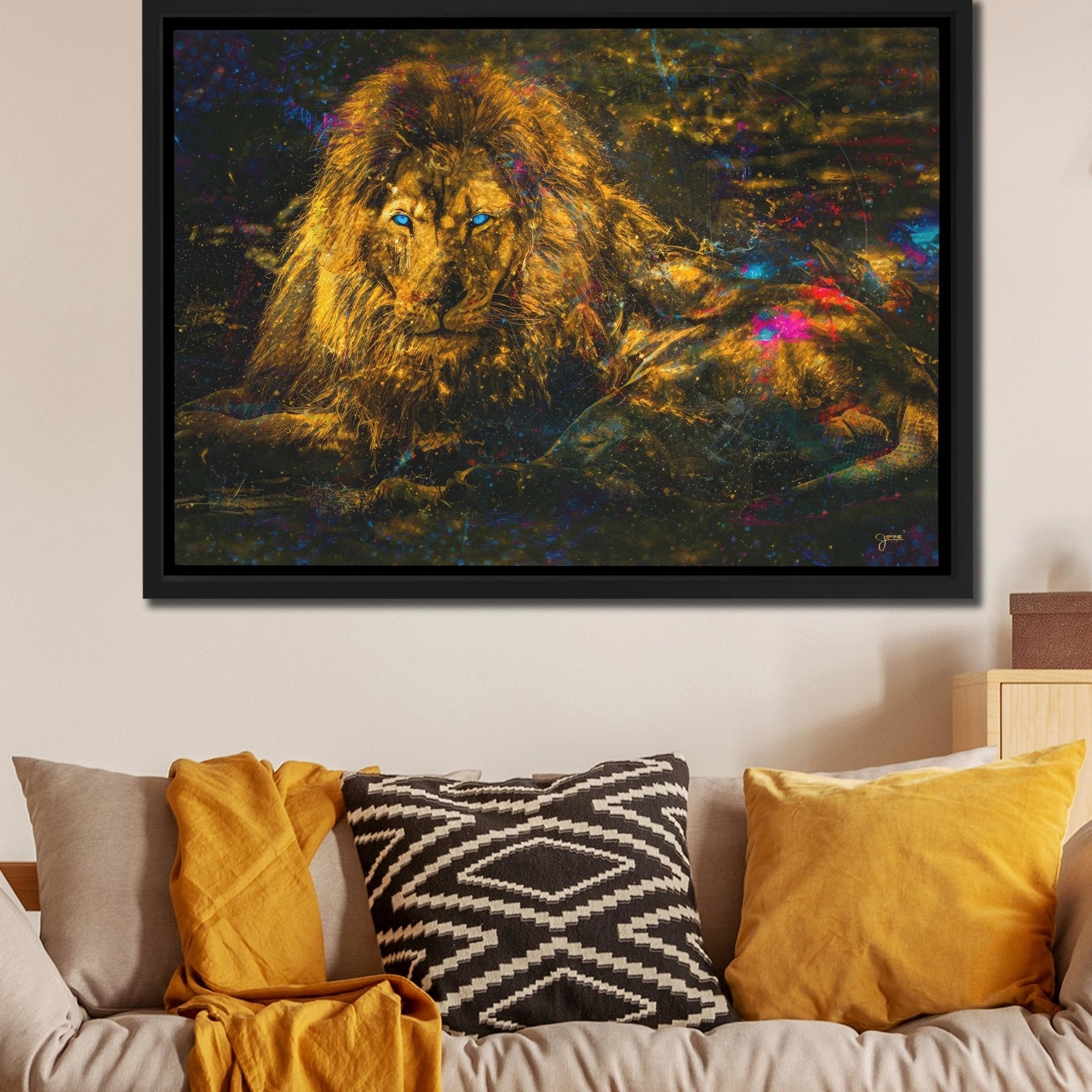Resting Gold Lion - Luxury Wall Art