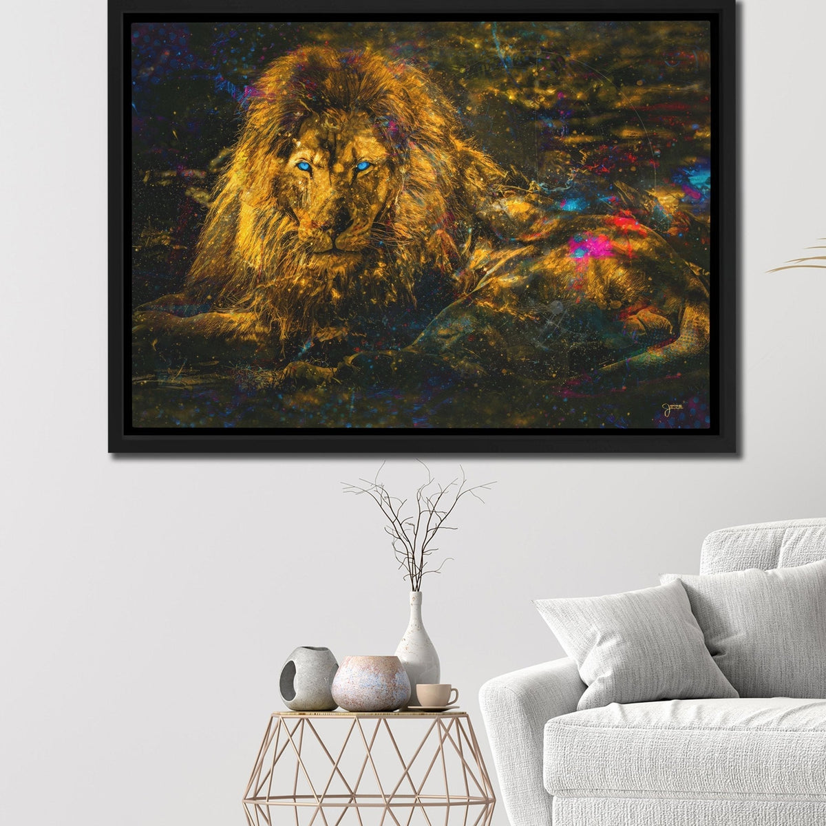 Resting Gold Lion - Luxury Wall Art