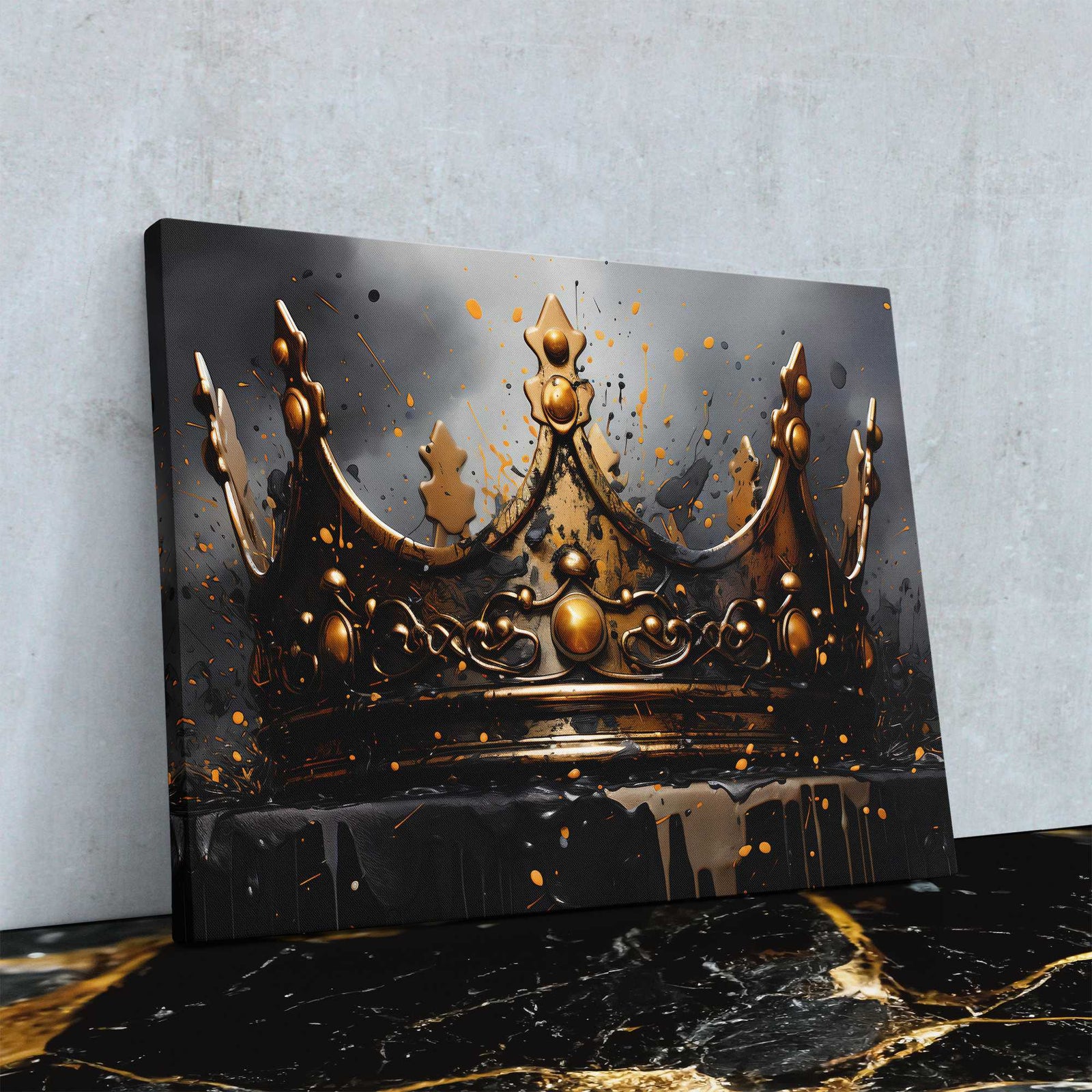 Royal Onyx - Gothic Crown Canvas Wall Art