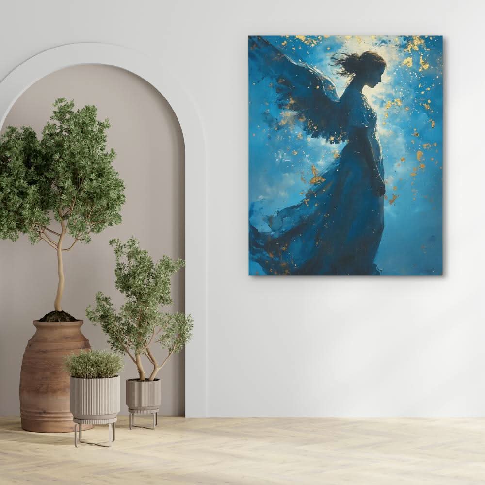 Sapphire Angel - Abstract Angelic Form in Blue 12x16 / Canvas Wrap 1.25" (No Frame) Sapphire Angel - Abstract Angelic Form in Blue 12x16 / Canvas Wrap 1.25" (No Frame)