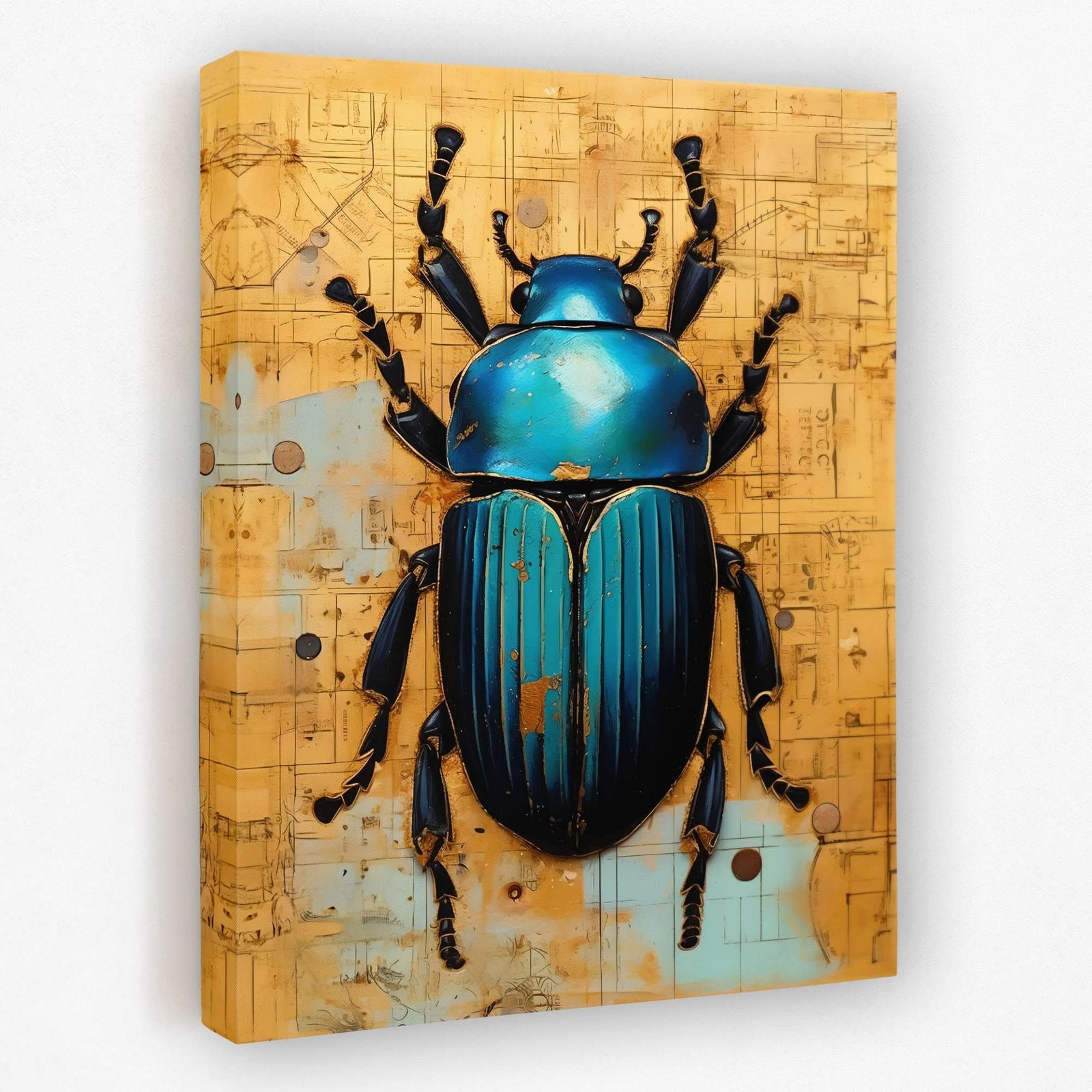 Scarab Symphony - Egyptian Canvas Wall Art