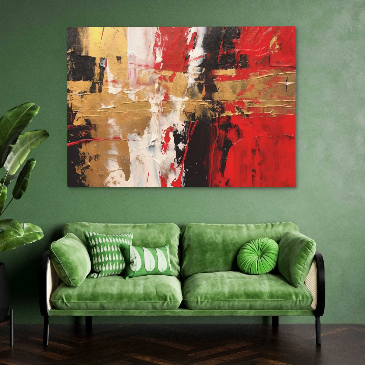 Scarlet Brushstrokes - Luxury Wall Art