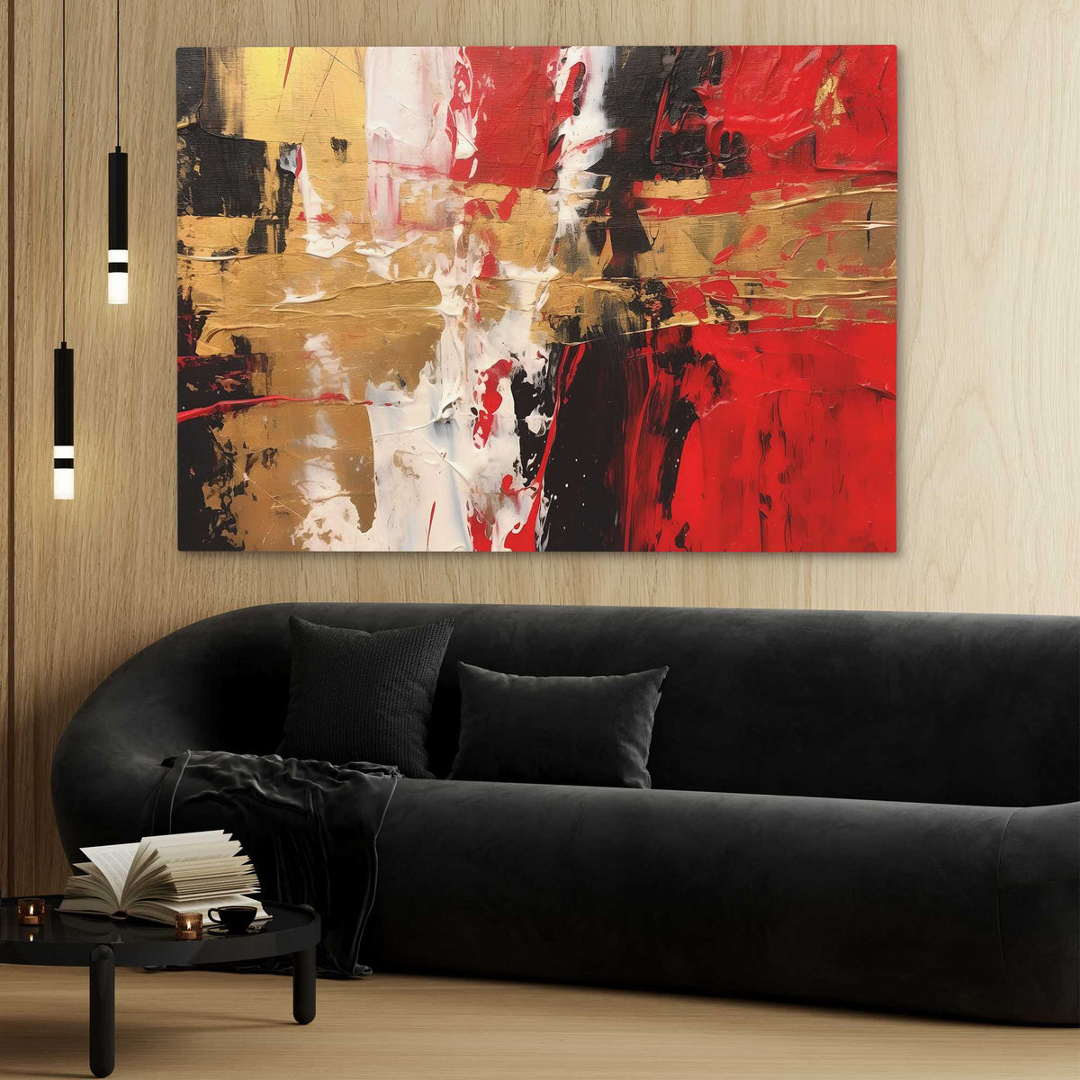 Scarlet Brushstrokes - Luxury Wall Art
