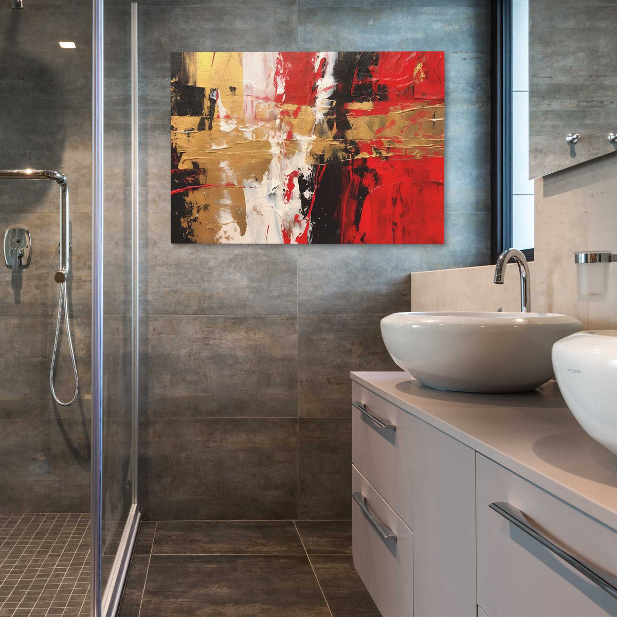 Scarlet Brushstrokes - Luxury Wall Art