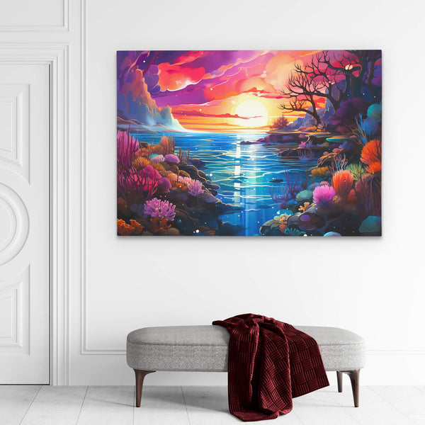 Serene Skies: Sunset Seascape Canvas Art - Luxury Wall Art