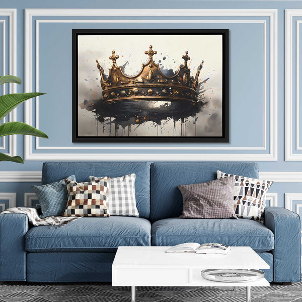 Shadowy Crown Wall Art | King Gold Art Print - Luxury Wall Art