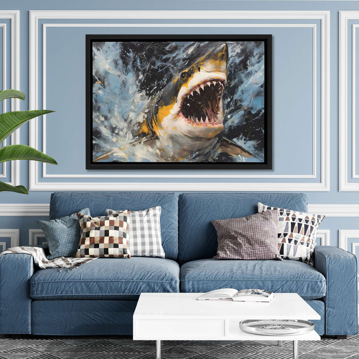 Shark&#39;s Golden Bite - Luxury Wall Art