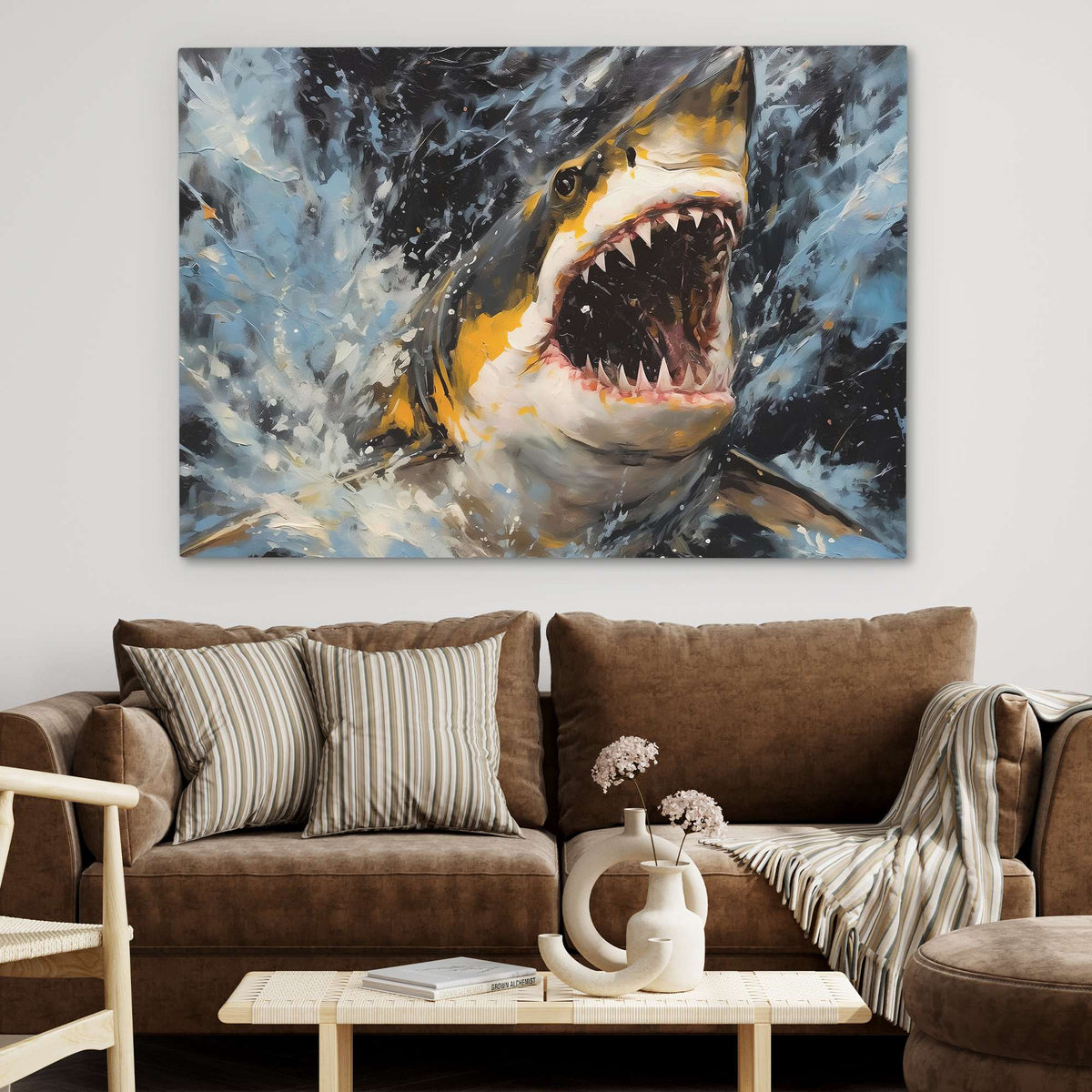 Shark&#39;s Golden Bite - Luxury Wall Art