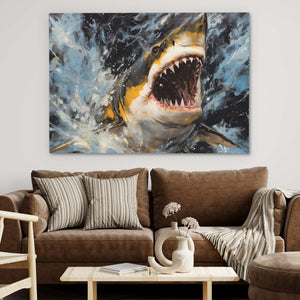 Shark's Golden Bite - Luxury Wall Art