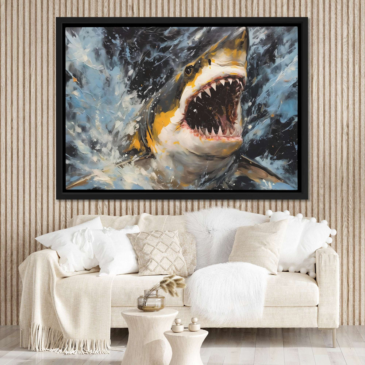Shark&#39;s Golden Bite - Luxury Wall Art