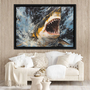 Shark's Golden Bite - Luxury Wall Art